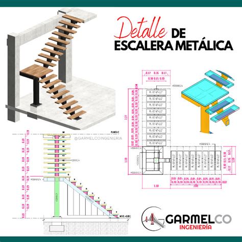 como fabricar escalera metalica|detalle escalera metalica.